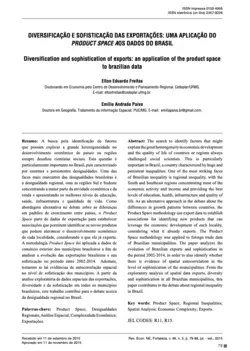 Diversification and Sophistication of Exports: An Application of the Product Space to Brazilian Data