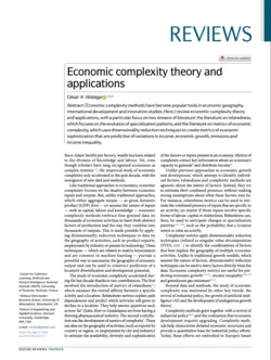 Economic complexity theory and applications