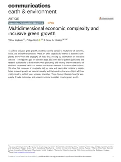 Multidimensional economic complexity and inclusive green growth